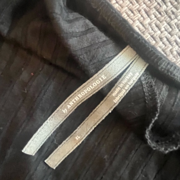 Anthropologie Black Ribbed Tank Top - Picture 3 of 3